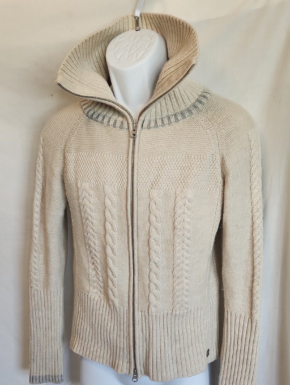 Smartwool Women's Cream Cable-Knit Zip Sweater